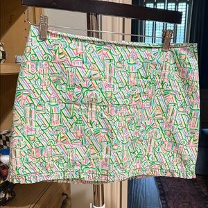 Lilly Pulitzer Pink and Green Mini Skirt